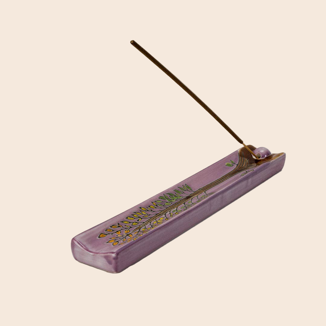 Handpainted Ceramic Incense Holder 9 inch L Tree of Life