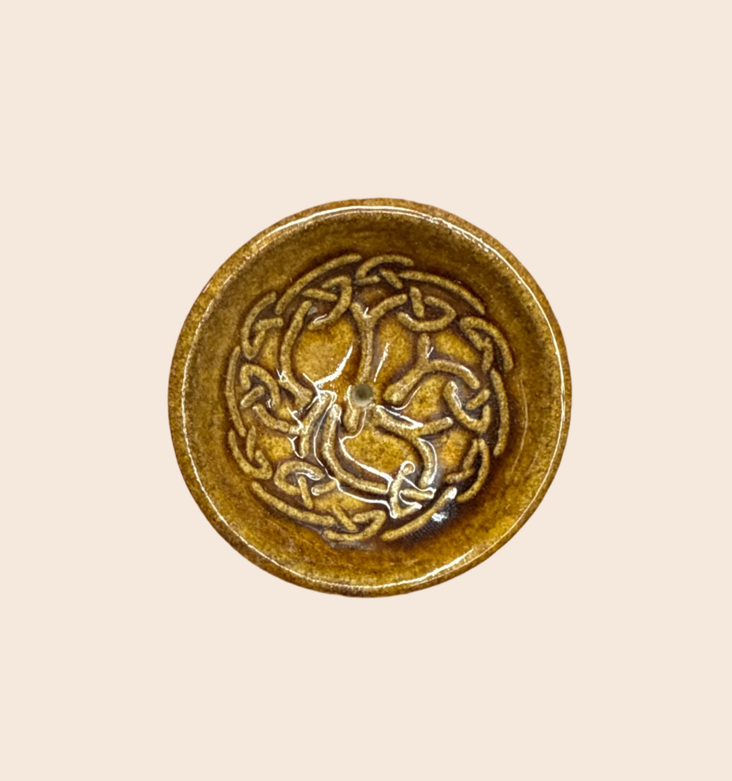 Embossed Ceramic Incense Burner Bowl