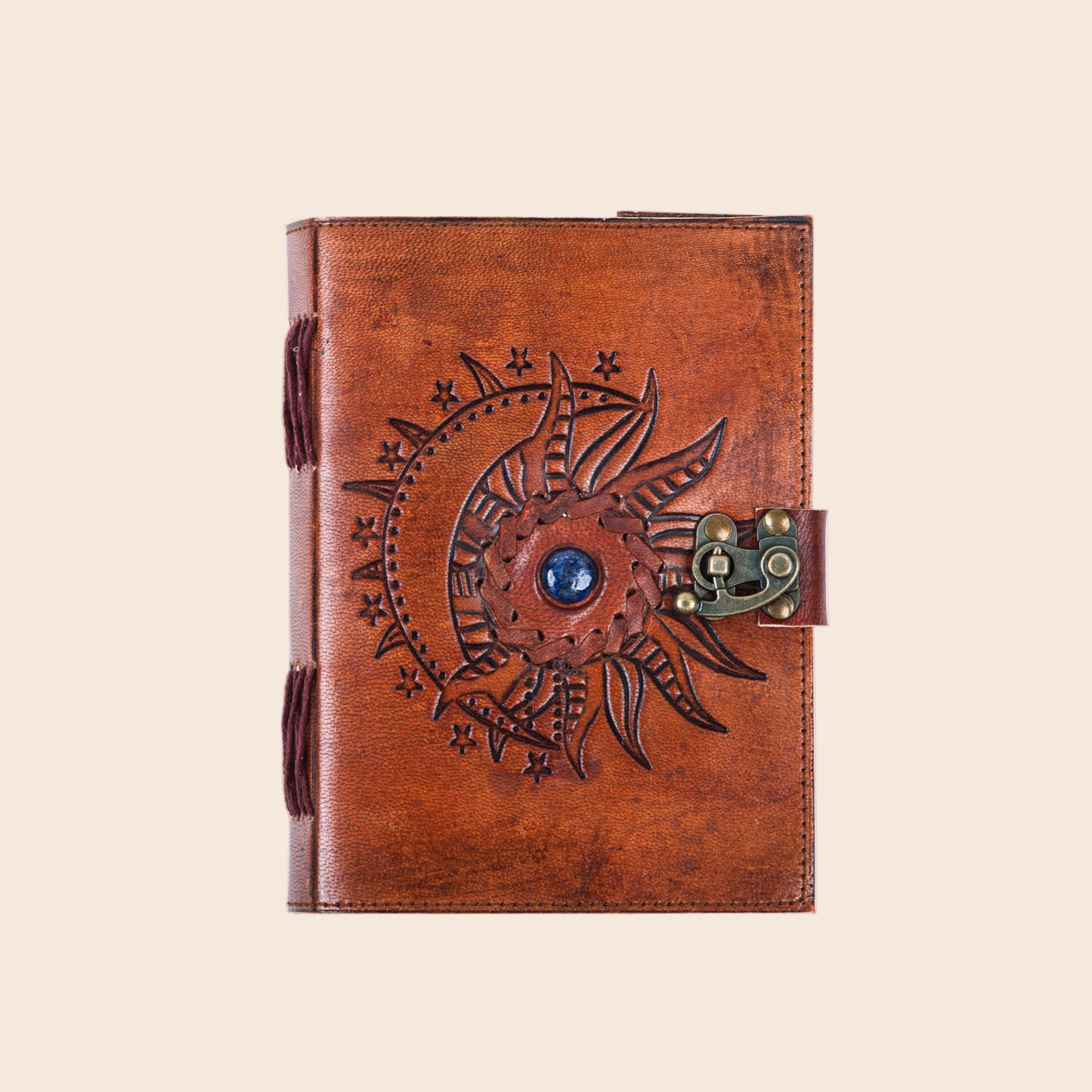 Sun and Moon Lapis Leather Journal