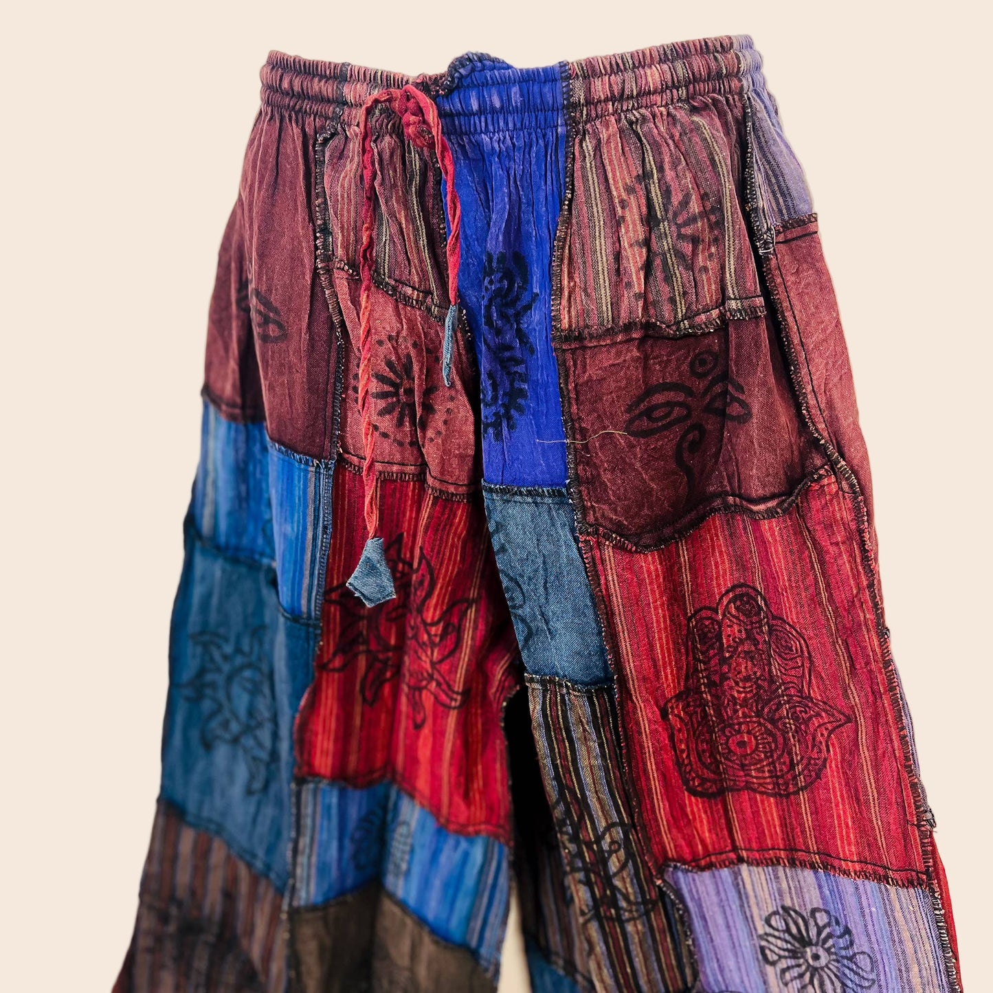 Plus Size Patchwork Wide Leg Palazzo Pant