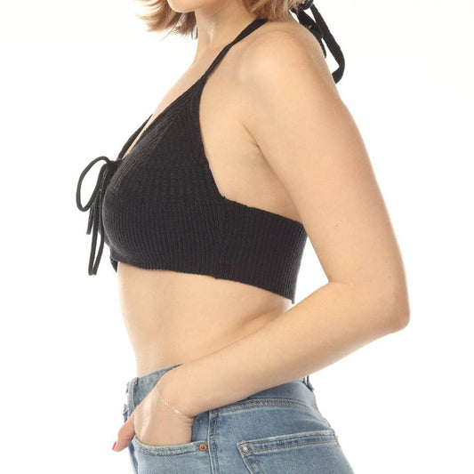 Corset Laced Knit Halter Top