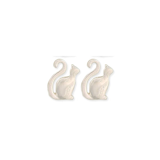 Literary Quotes Sitting Cat Post Earrings