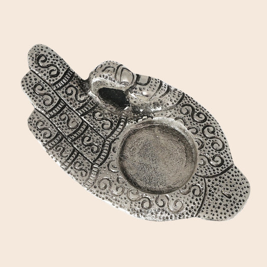 Metal Buddha Hand Candle & Incense Holder