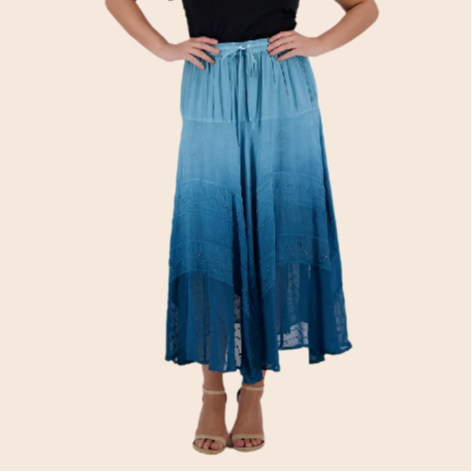 Ombre Lace Hem Skirt