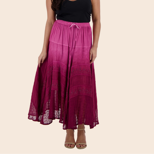 Ombre Lace Hem Skirt