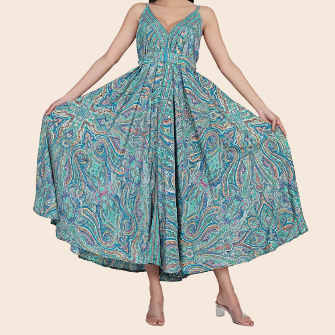 Paisley Tie-Waist Dress