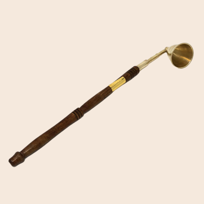 Brass Snuffer with Wooden Handle
