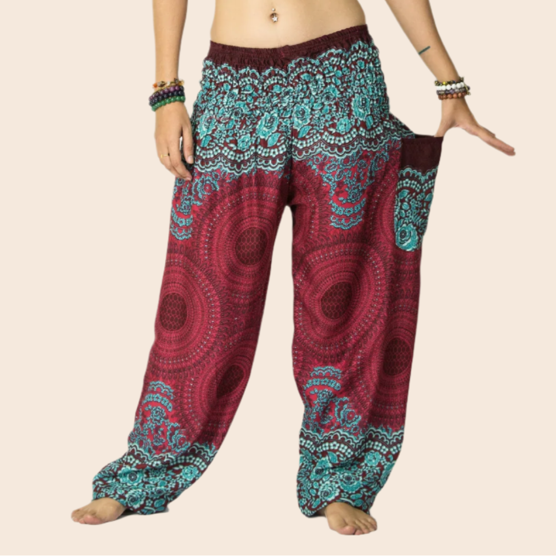 Red and Blue Mandala Haram Pants