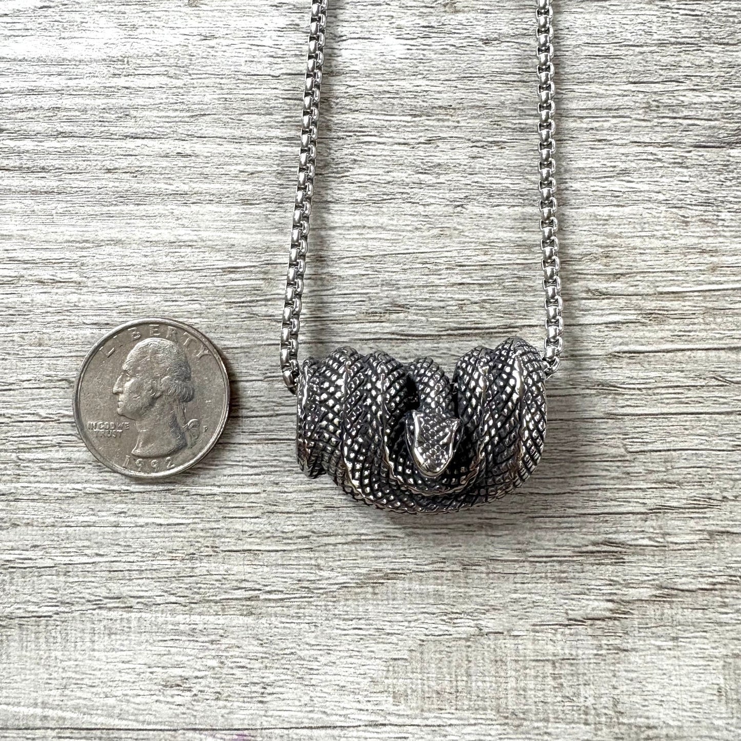 Coiled Snake Stainless Steel Necklace