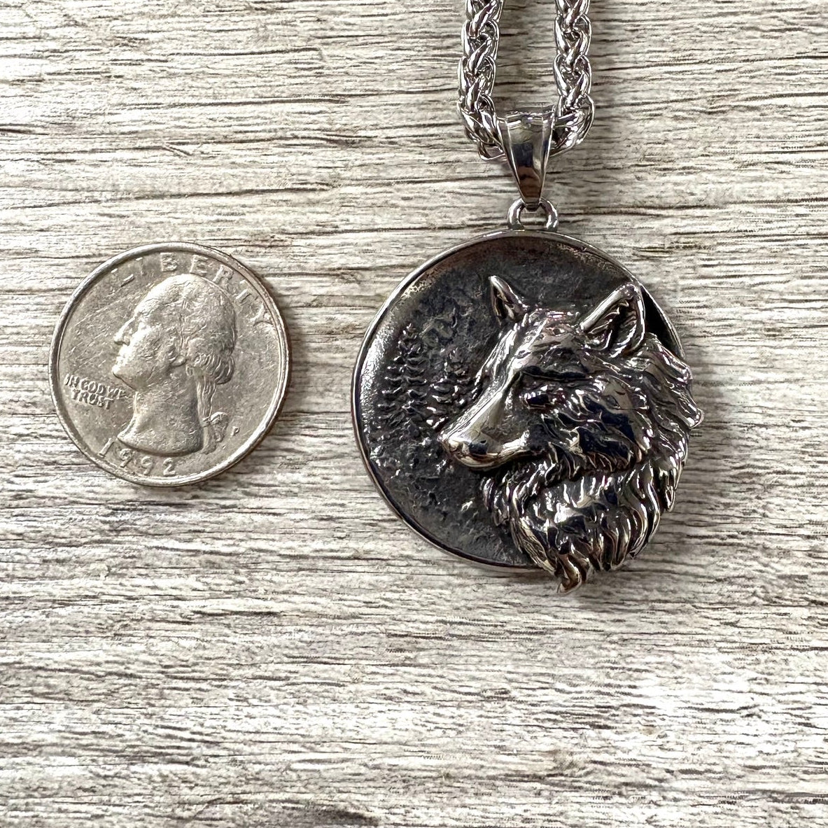 3D Wolf Stainless Steel Necklace