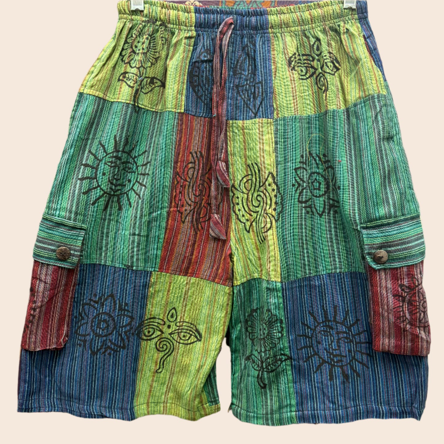 Striped Patchwork Shorts