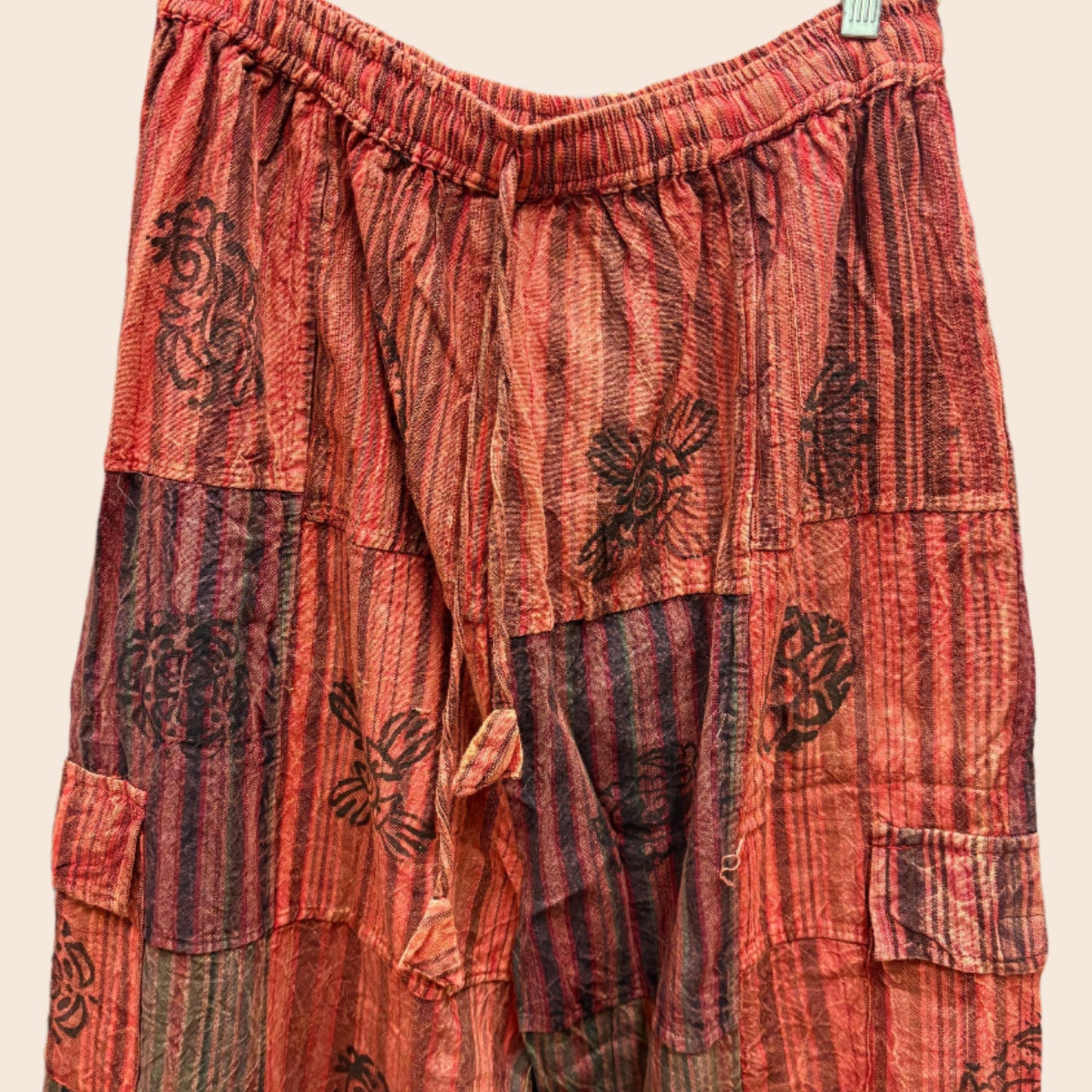 Solid Color Patchwork Pants