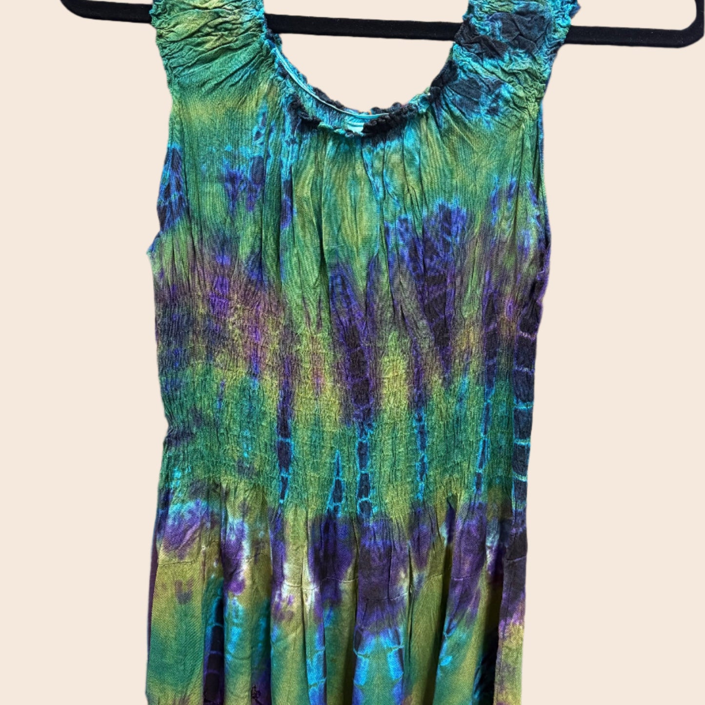 Smocked Waist Tie-Dye Dress