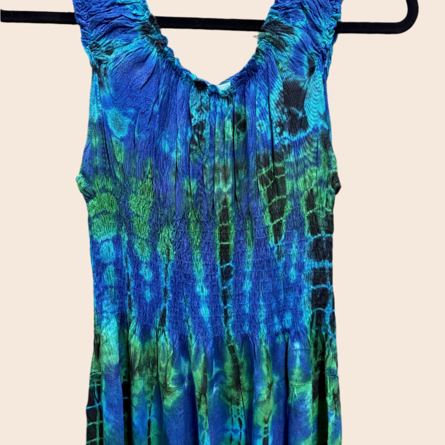Smocked Waist Tie-Dye Dress
