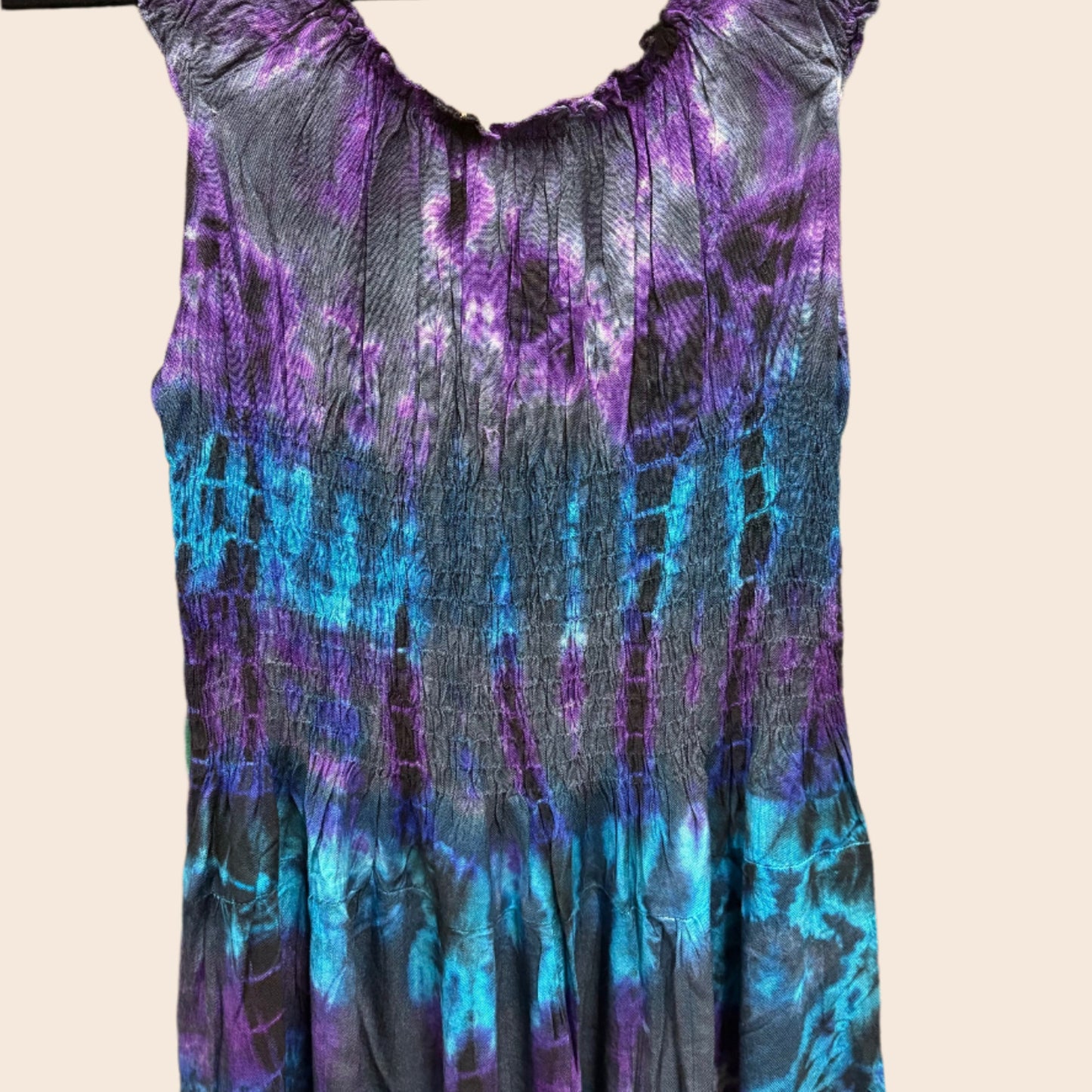 Smocked Waist Tie-Dye Dress