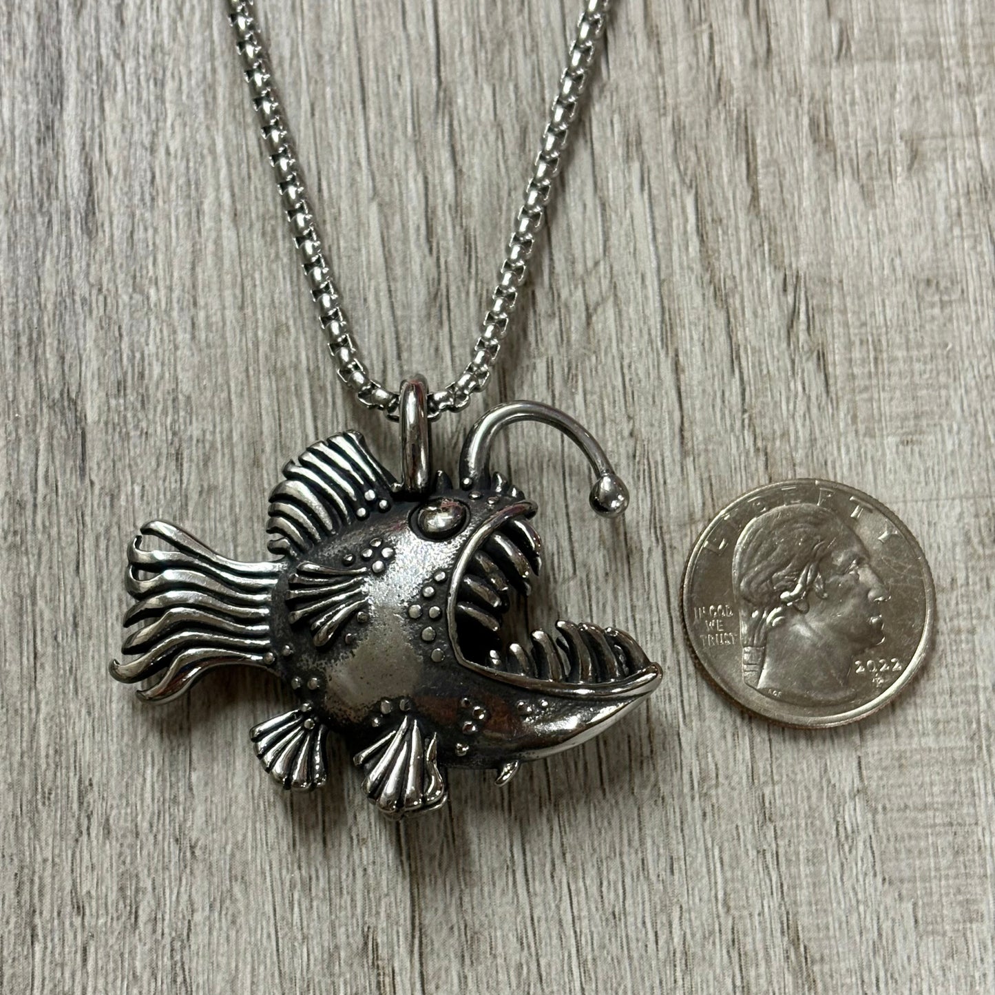Angler Fish Stainless Steel Necklace