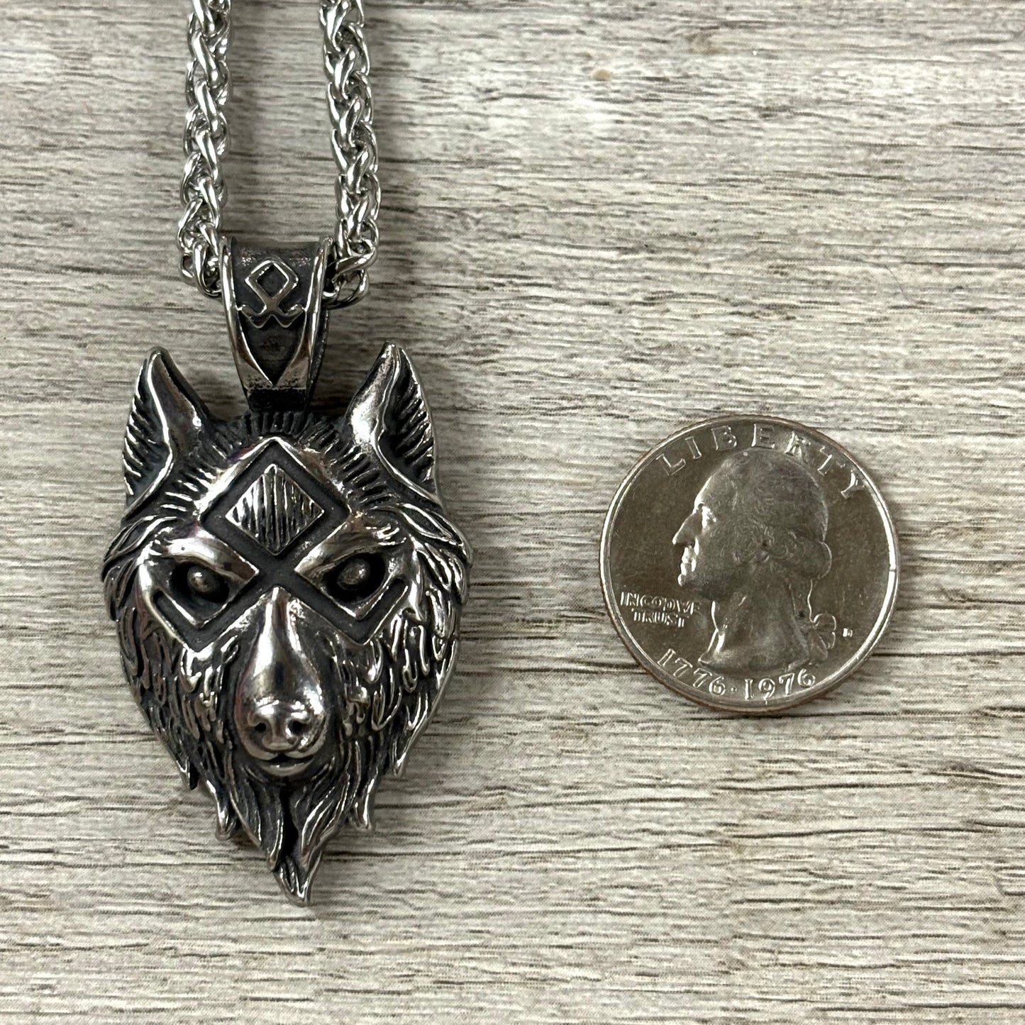 Wolf Head Stainless Steel Necklace