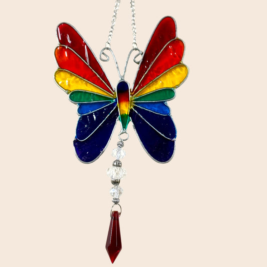 Rainbow Resin Butterfly Suncatcher