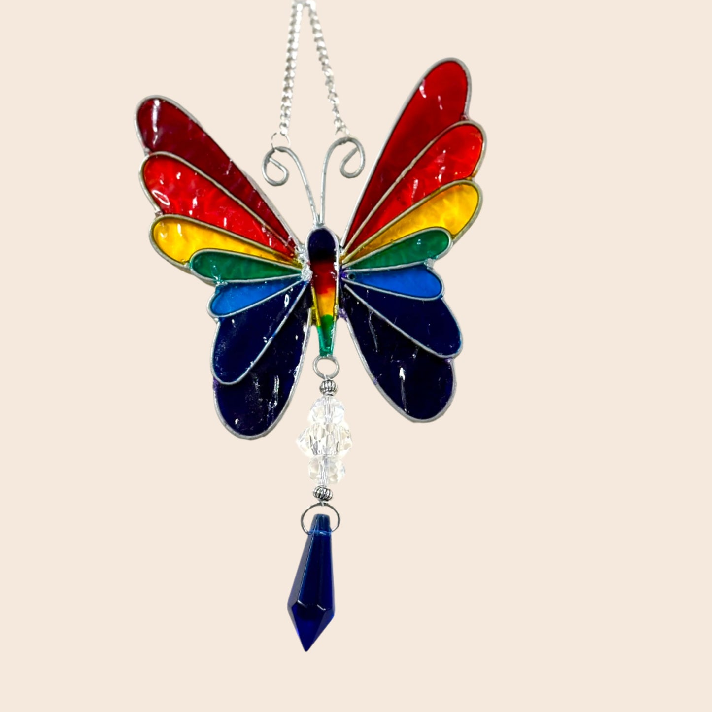 Rainbow Resin Butterfly Suncatcher