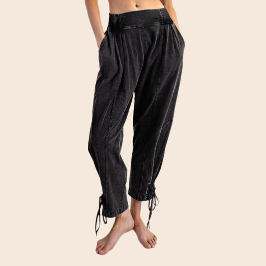 Mineral Washed Tie Jogger Pants