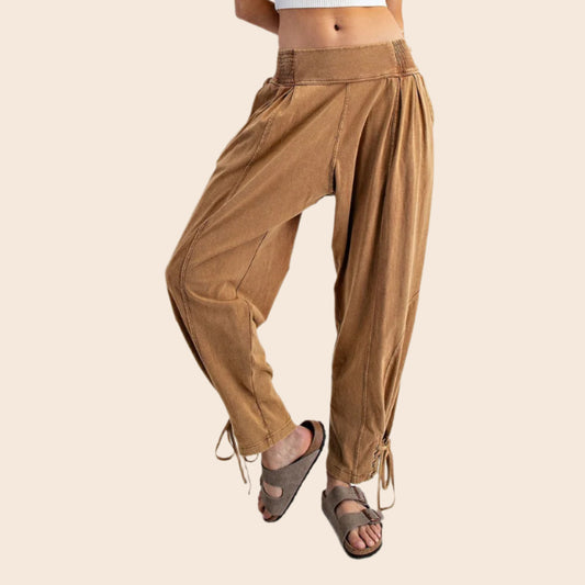 Mineral Washed Tie Jogger Pants