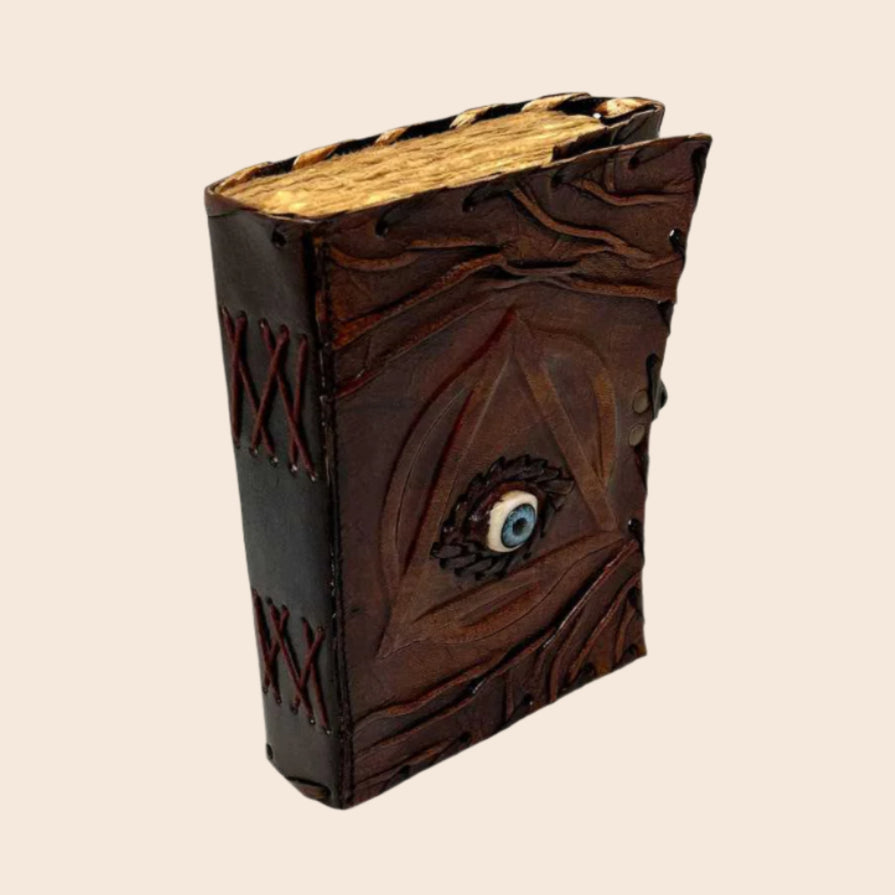 Eye Deckle Paper and Leather Journal