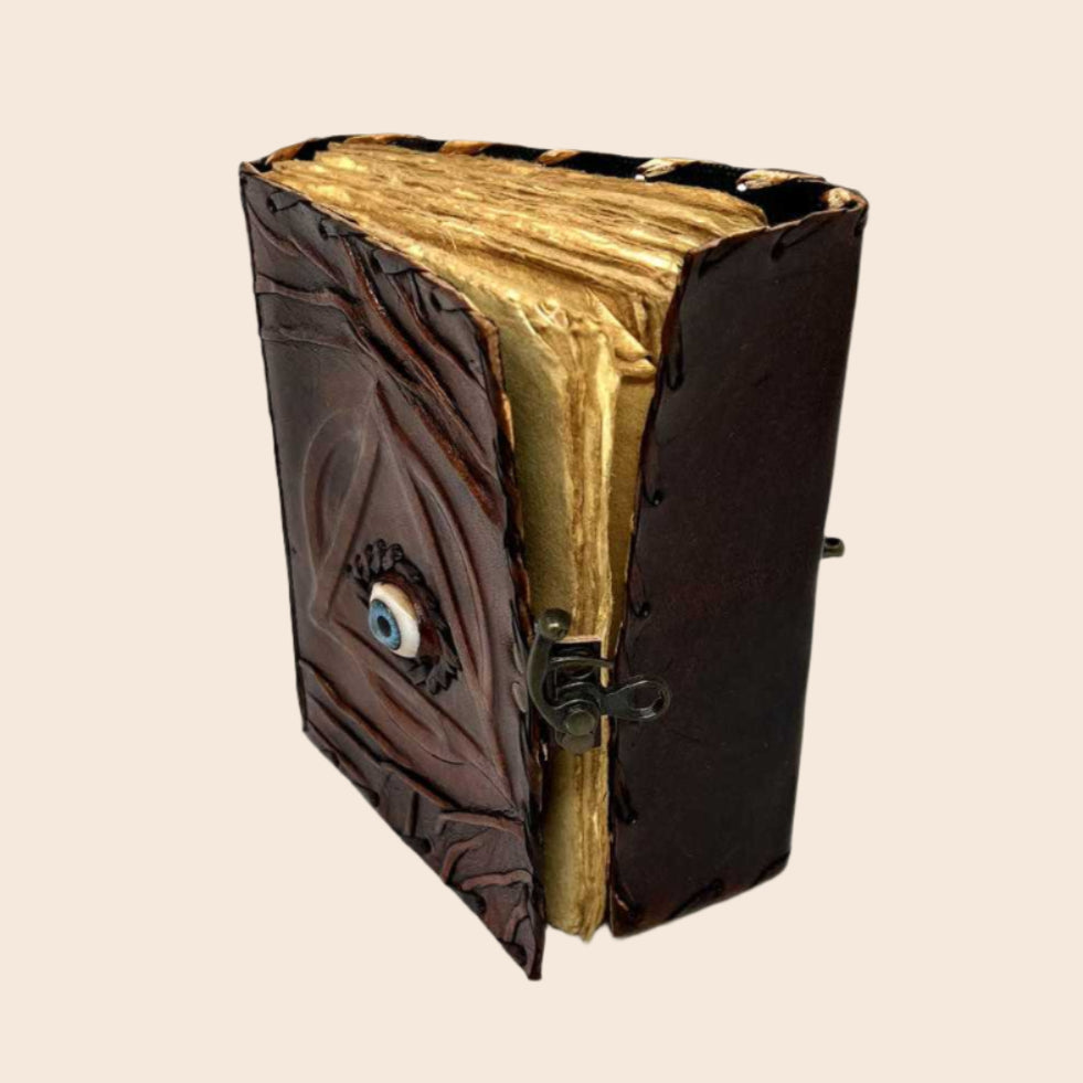 Eye Deckle Paper and Leather Journal