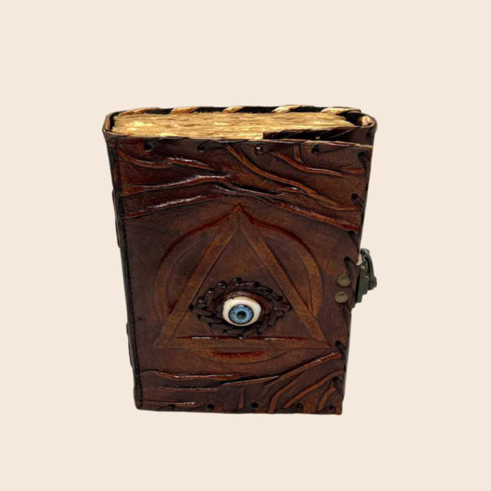 Eye Deckle Paper and Leather Journal