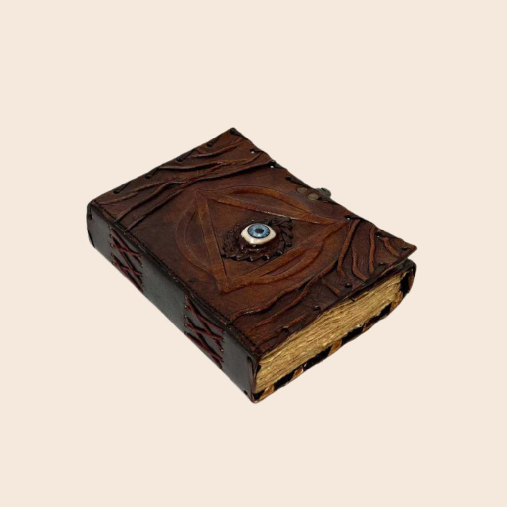 Eye Deckle Paper and Leather Journal