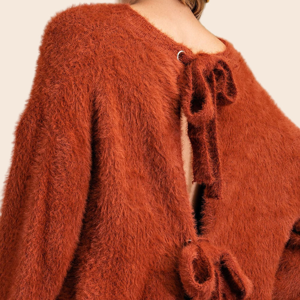 Open Back Tie Sweater