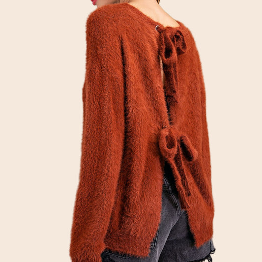 Open Back Tie Sweater