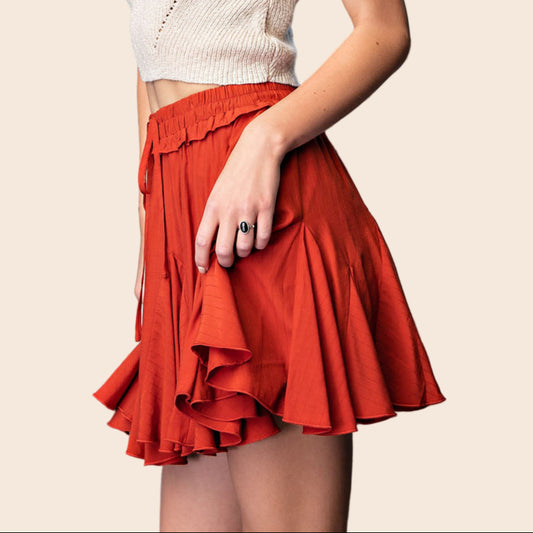 Drawstring Mini Skort