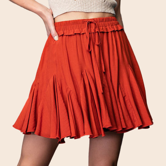 Drawstring Mini Skort