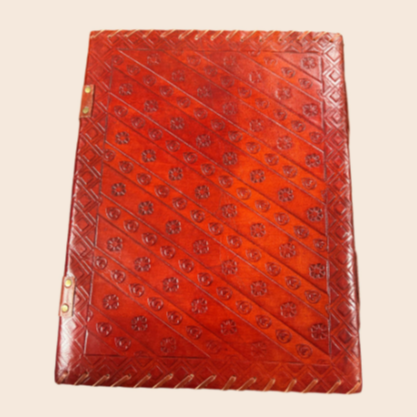 10"x13" Leather and Lapis Lazuli Stones Journal