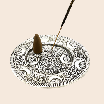 Metal Triple Moon Incense Burner