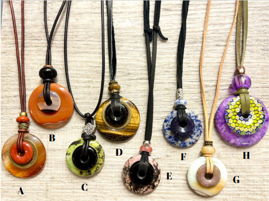Gemstone Donut Necklace