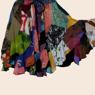 Patchwork Short Swirl Skirt