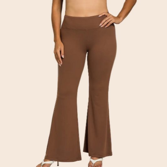 Plus Microfiber Flare Leggings Yoga Pants
