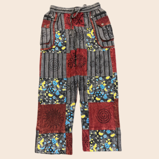 Dark Mushroom Patchwork Pants