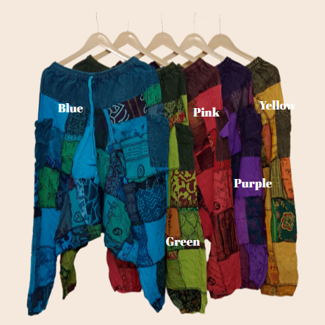 Low Crotch Patchwork Harem Pants