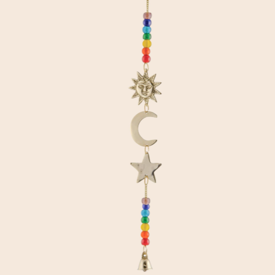 Hanging Sun/moon/star With Chakra Beads