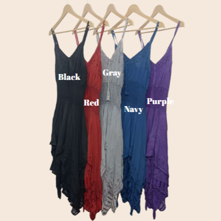 Spaghetti Strap Embroidered Dresses for Women