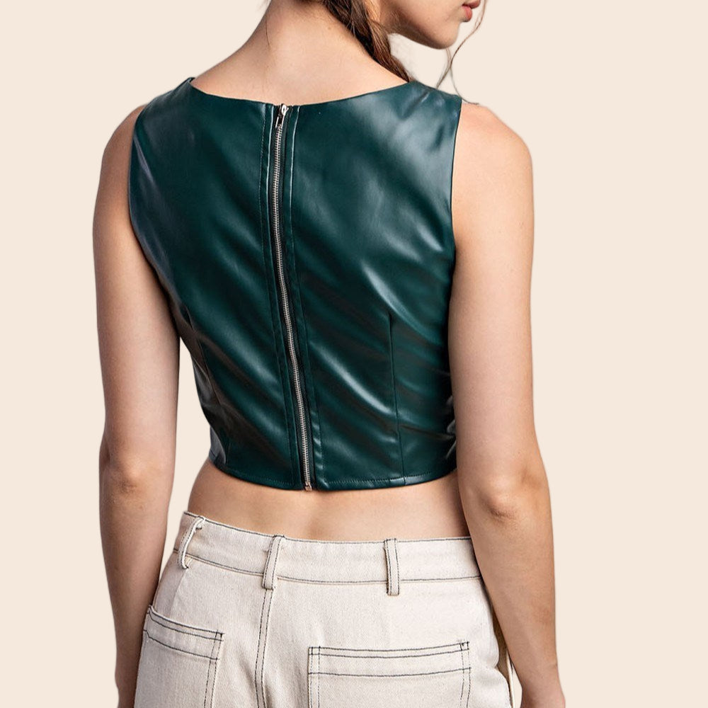 Cropped Leather Top