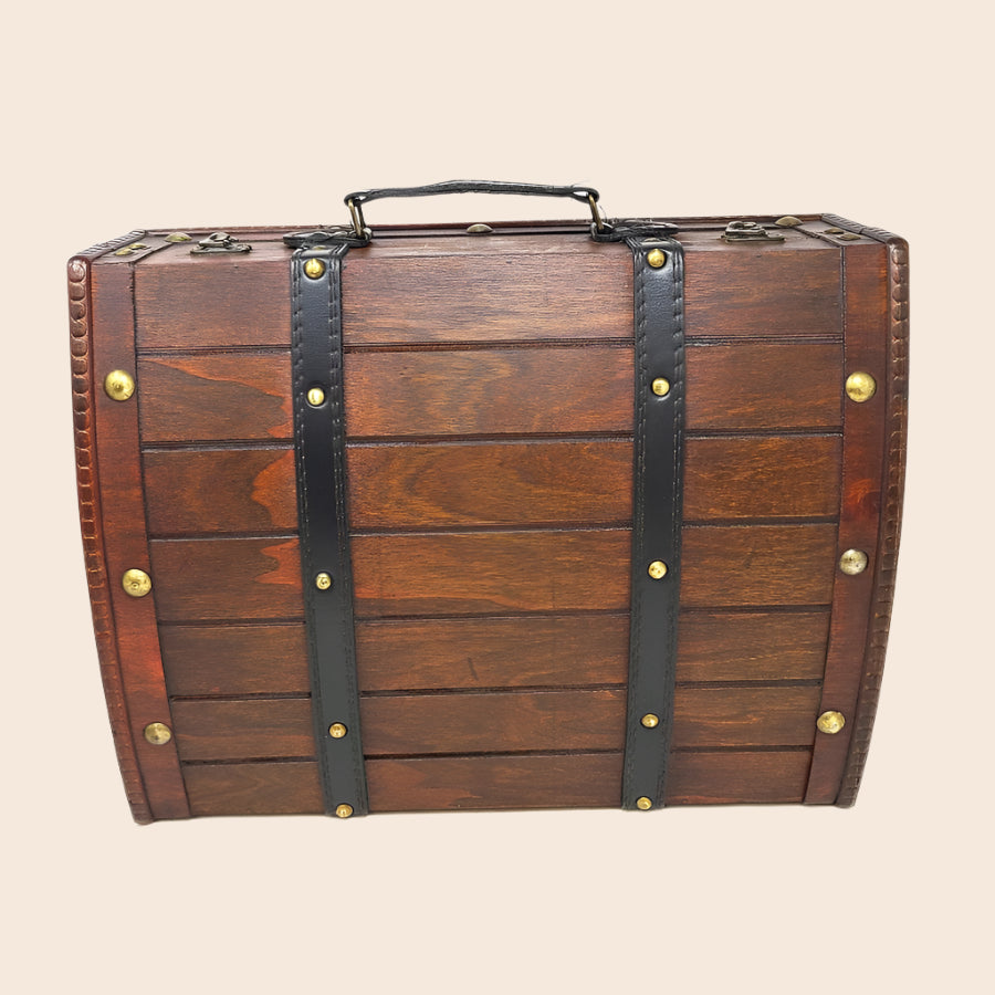 Antique Suitcase Style Wooden Box