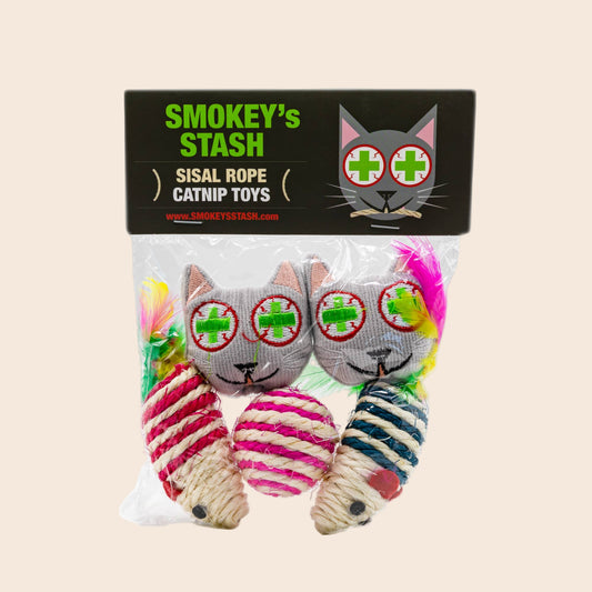 Smokey's Stash Catnip Toys and Sisal Mouse