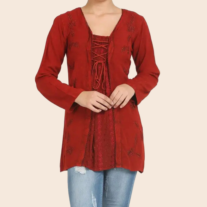 Renaissance Lace-Up Blouse