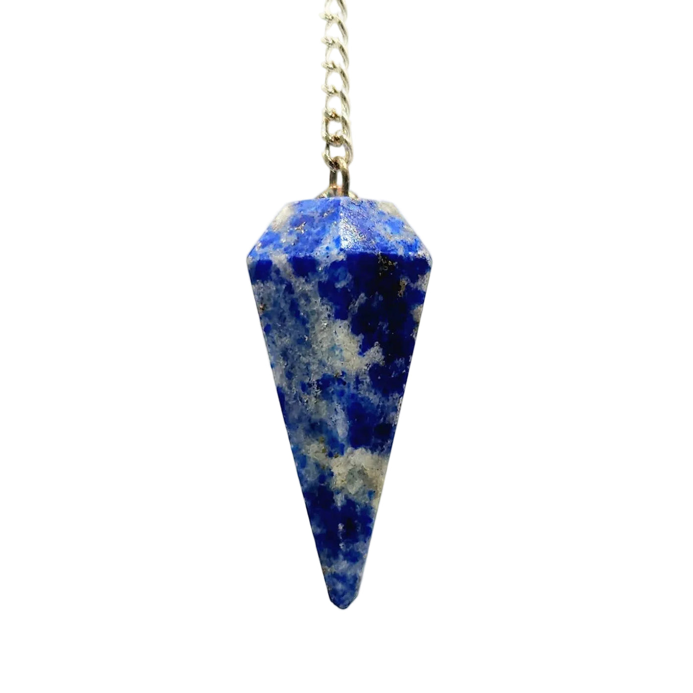 Lapis Lazulli Pendulum w/Chakra Beads-Silver Plate Chain