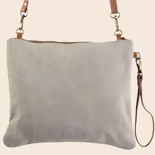 Crossbody Bag With Leather And Front Zipper