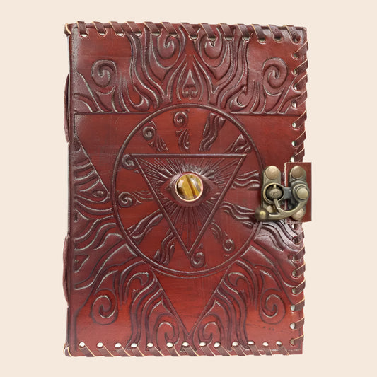 Evil Eye Tiger's Eye Leather Journal