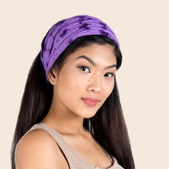 Purple Tie-Dyed Cotton Headband